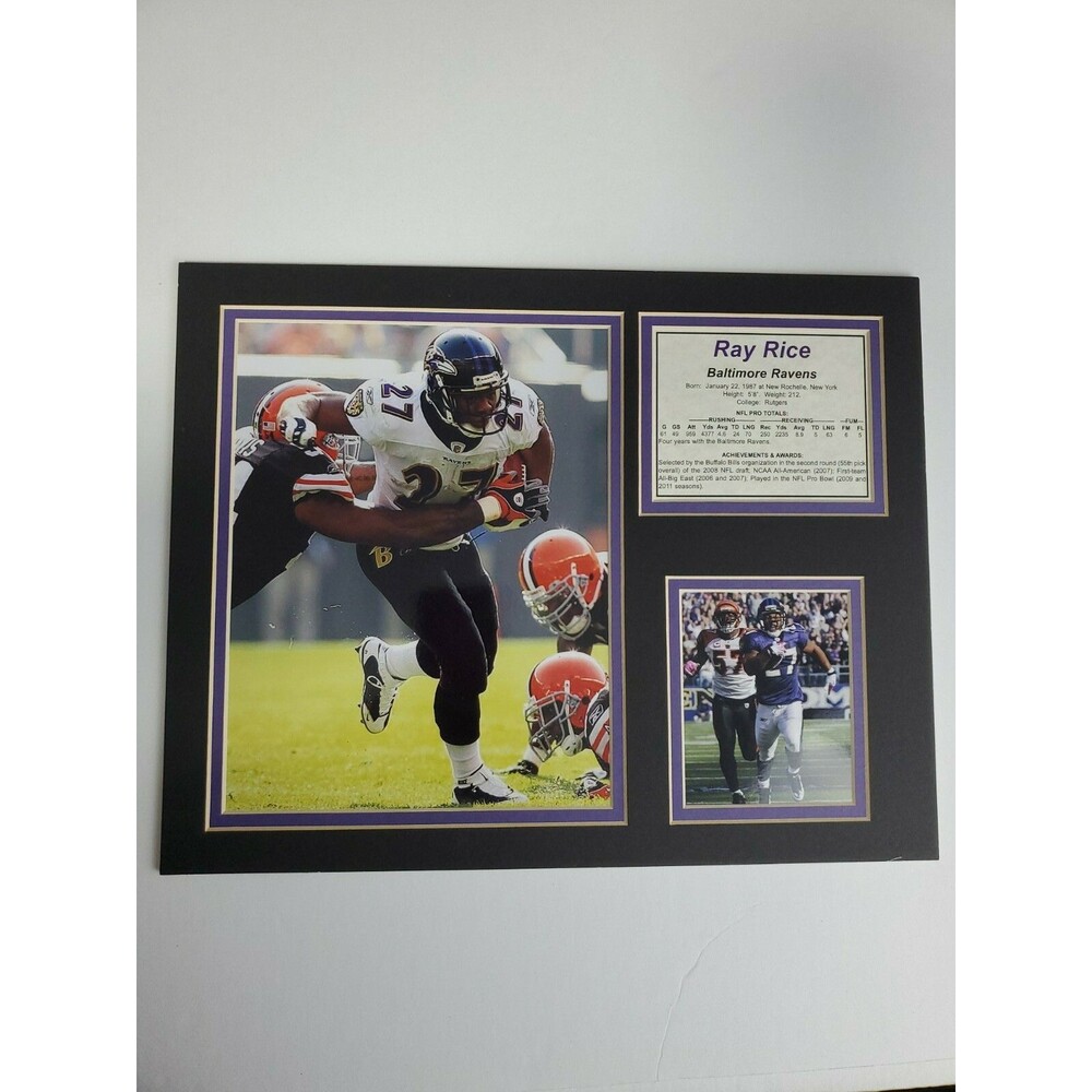 Baltimore Ravens Ray Rice  Double  Matted Picture Collage 11" x 14" Football